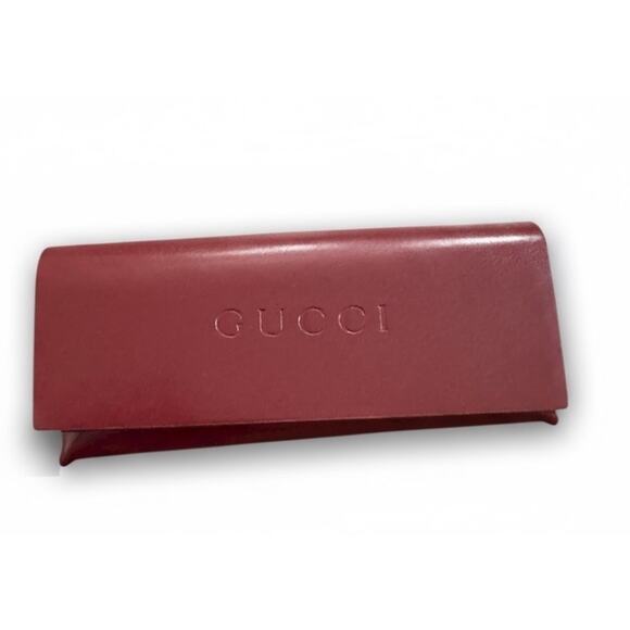 Gucci "Leather" Eyeglasses Case - Gucci Rosso Ancora red leather - Burgundy - Picture 1 of 7